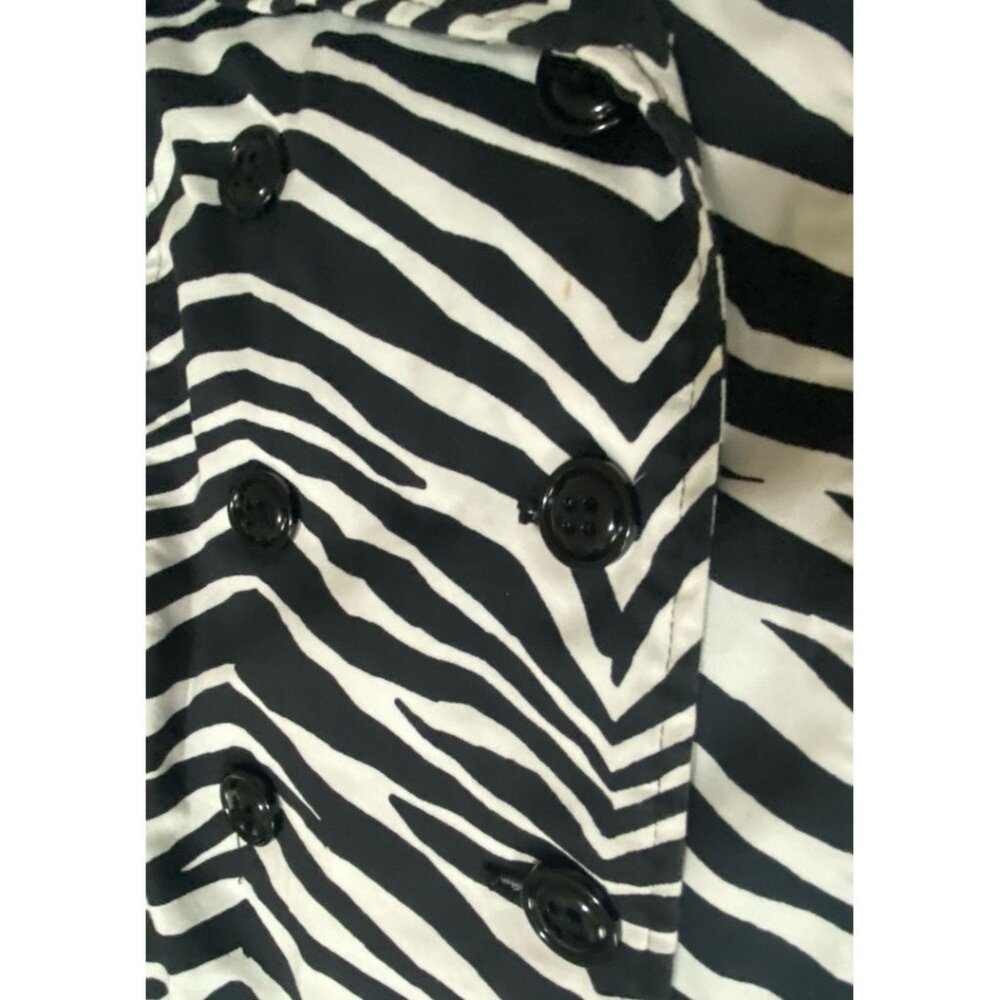 Lane Bryant Size 18 Jacket Zebra Pattern Coat 3/4 Sleeve Double Breasted - Picture 6 of 13